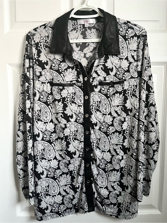 Le Grenier Tops - Vintage Y2K Le Grenier Paisley Blouse Top Large Whimsigoth Dark Boho Retro black